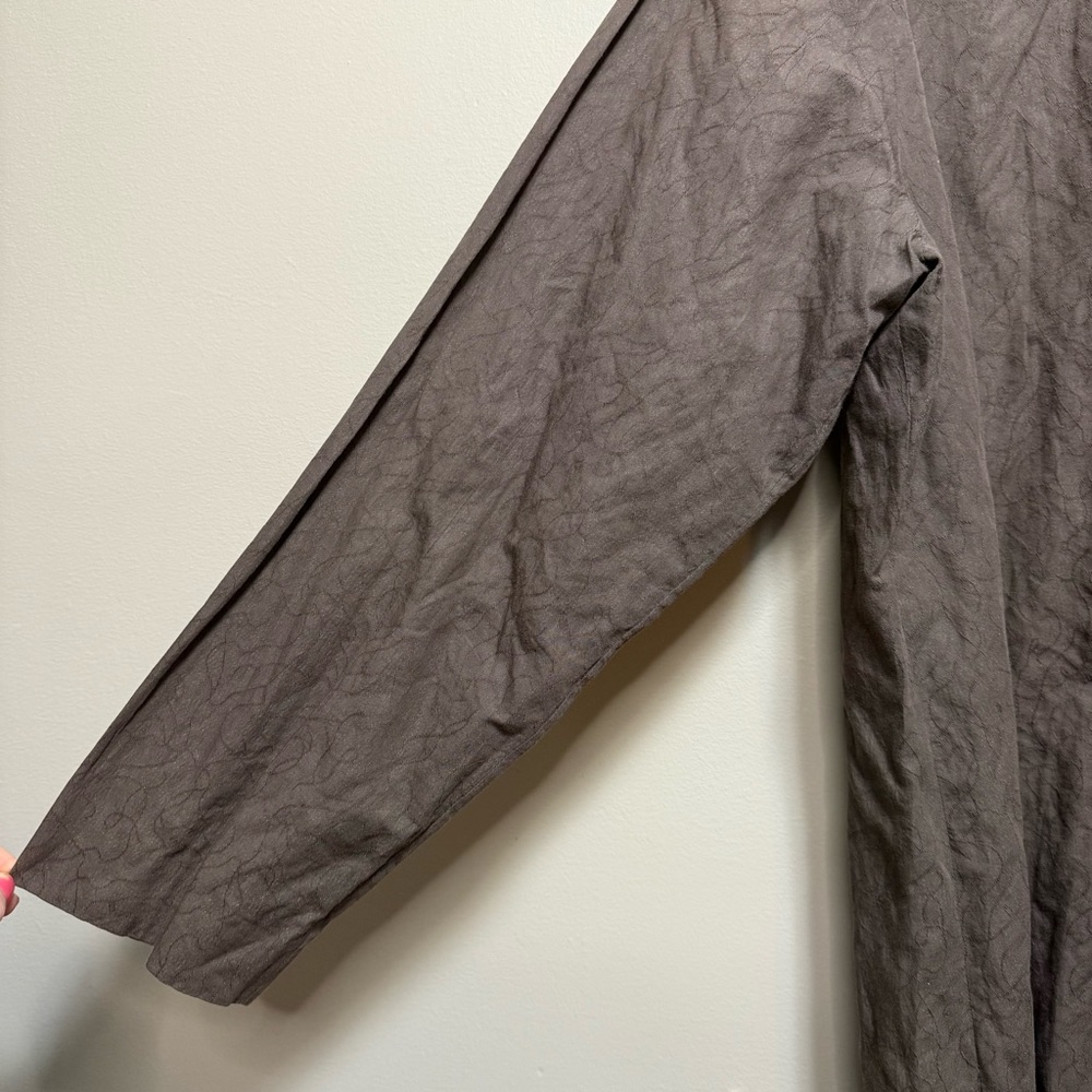 Eileen Fisher Brown Kimono Cotton Jacket - Picture 10 of 12
